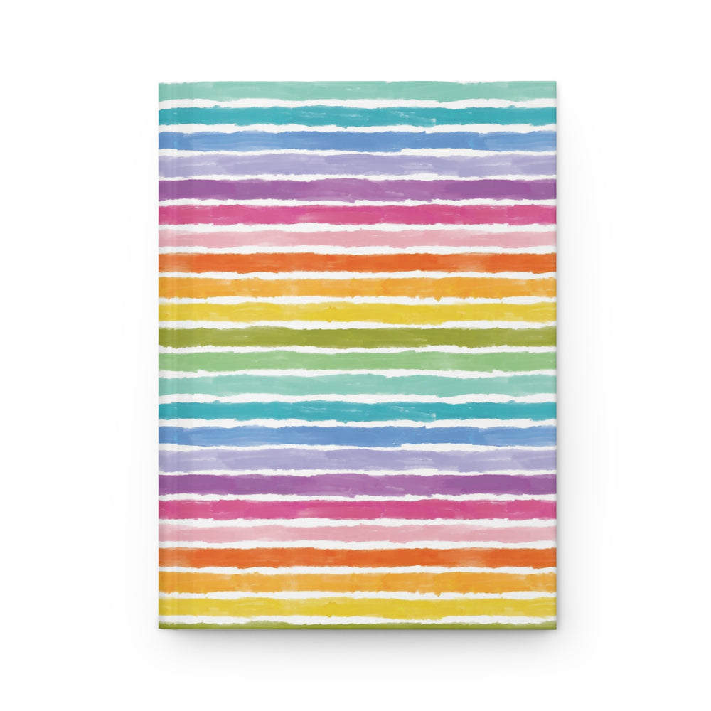 Rainbow striped hardcover notebook