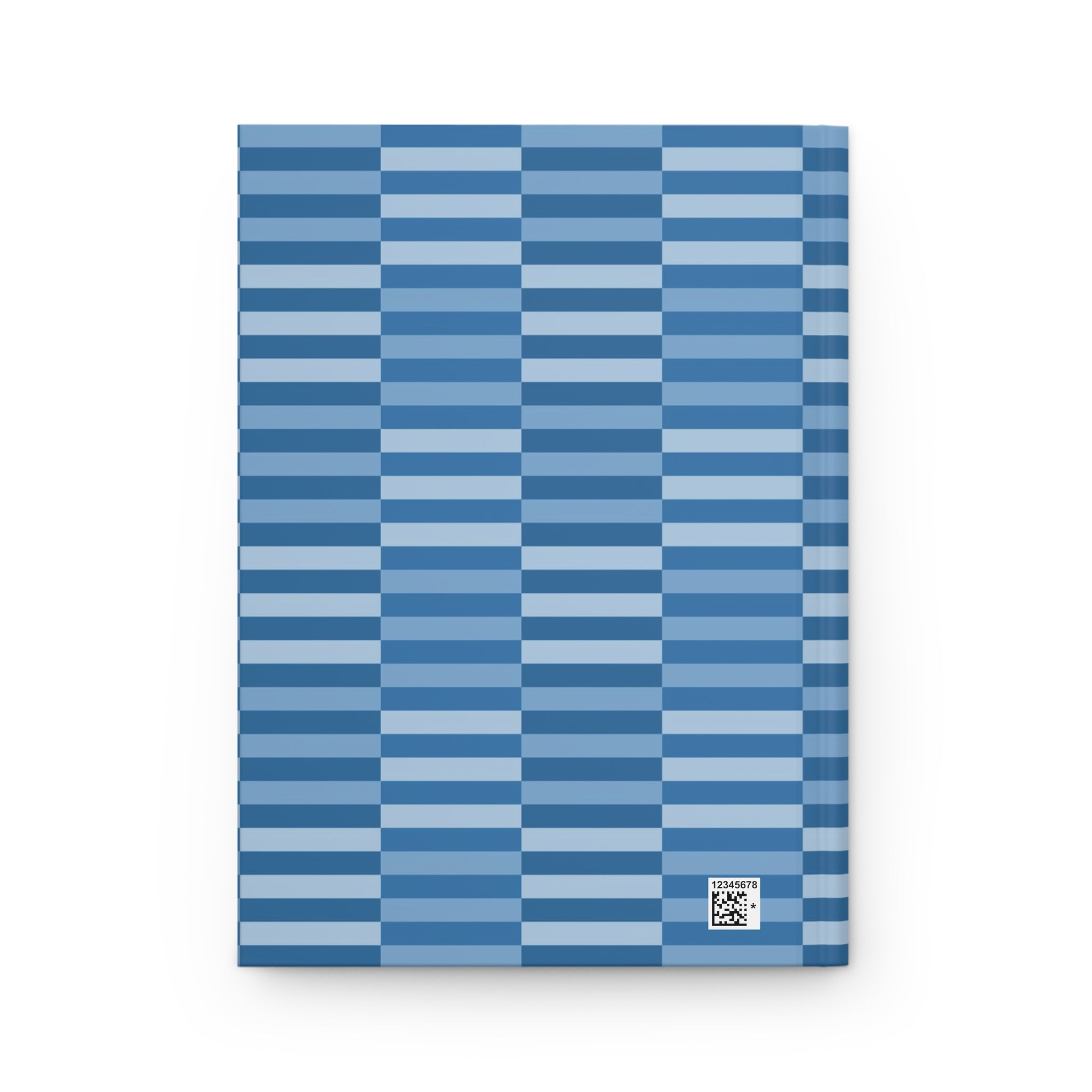 Hardcover Journal Blue Checkerboard Stripes
