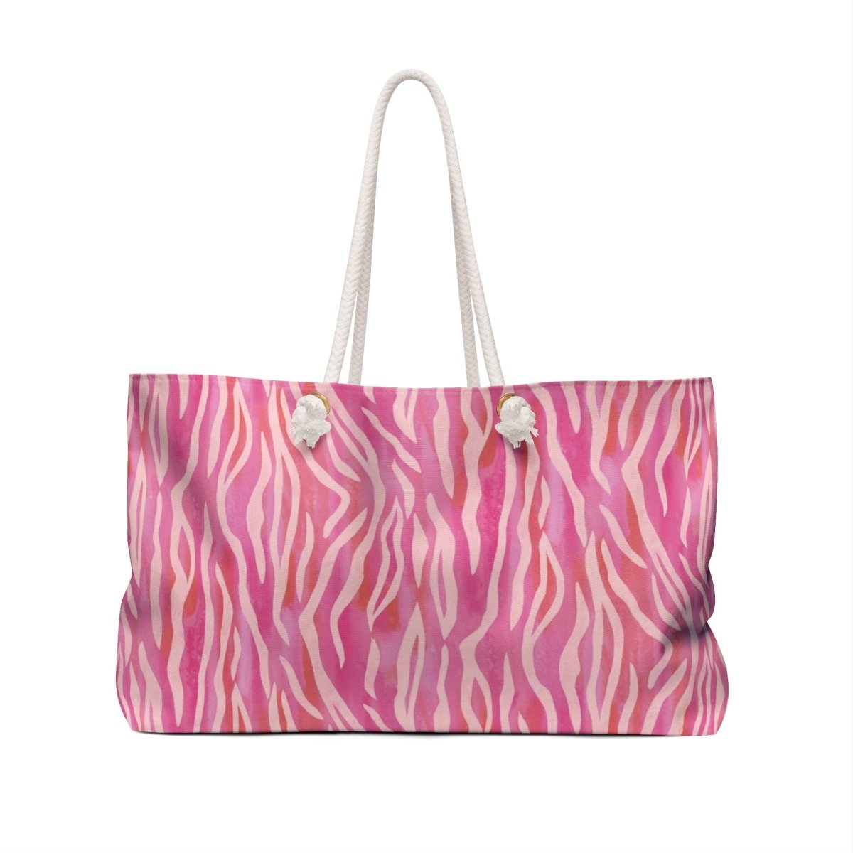Extra Large Tote Bag in Pink Tiger Stripes - Not in the Kitchen